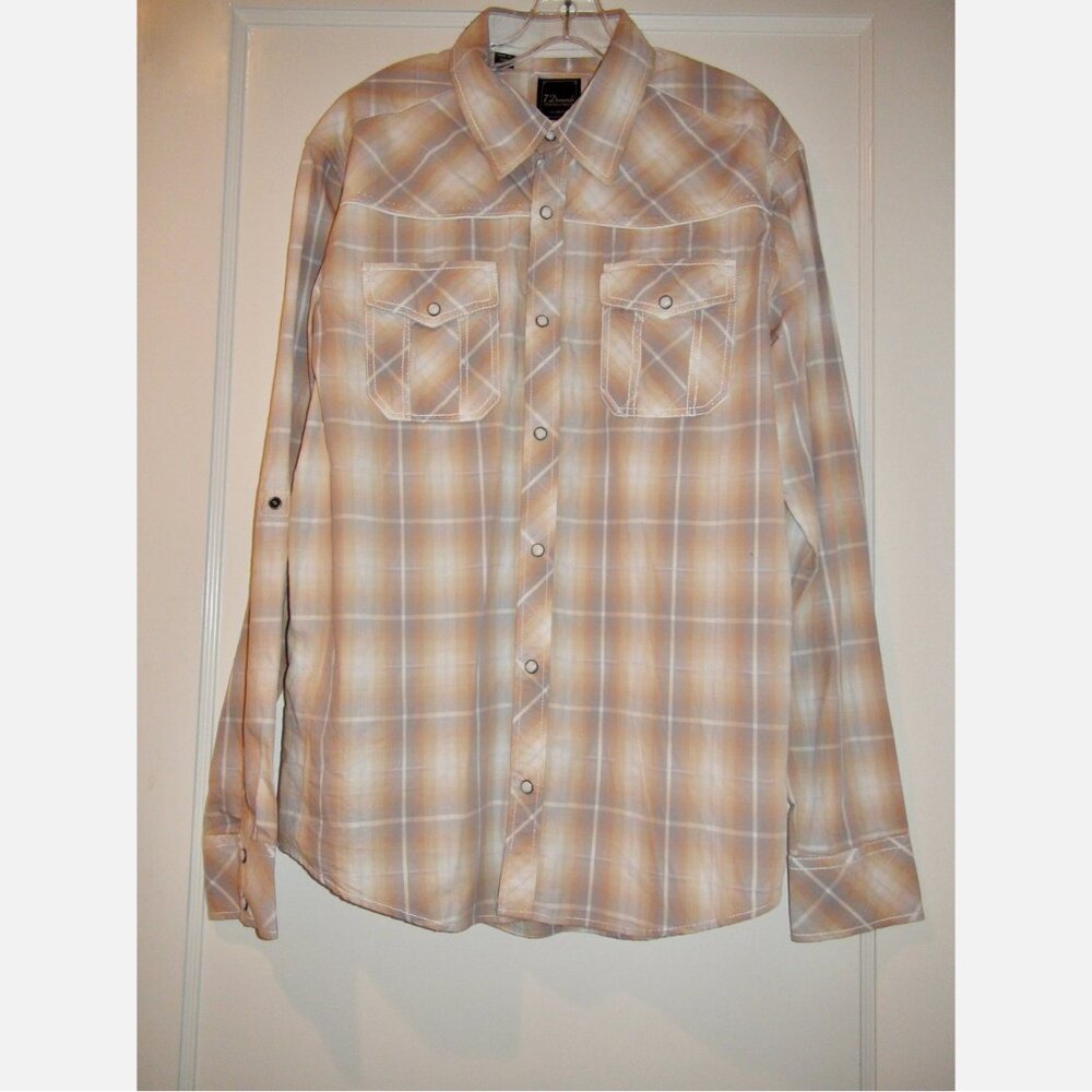 NWOT 7 Diamonds Western Plaid Shirt